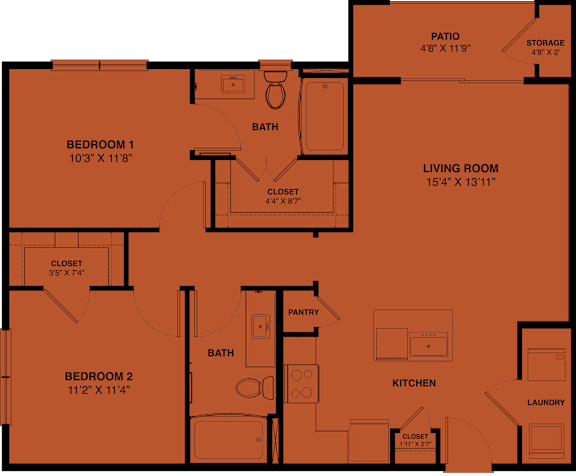 2 bed 2 bath Q at Bridge at Speyside Apartments, Texas, 78754