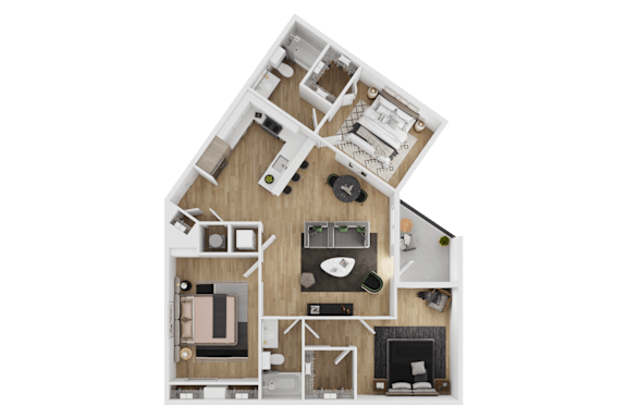 2 bed 2 bath F at Park South Apartments, Austin, TX