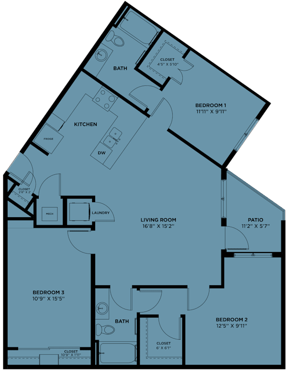 3 bed 2 bath A at Park South Apartments, Austin, 78748