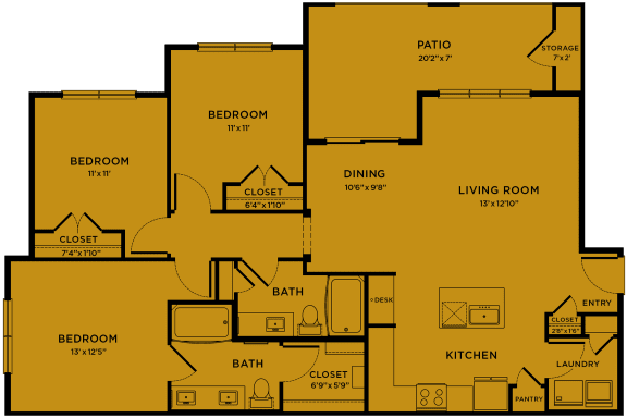 3 bed 2 bath at Bridge at Paloma Apartments, Texas, 78754