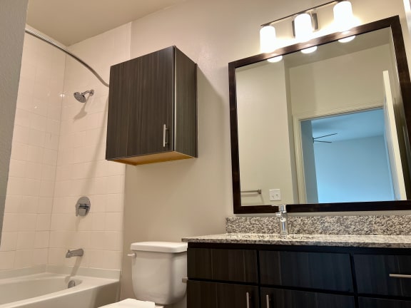 B1 Primary Bathroom at Delco Flats, Austin, Texas