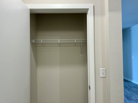 a walk in closet in a 555 waverly unit