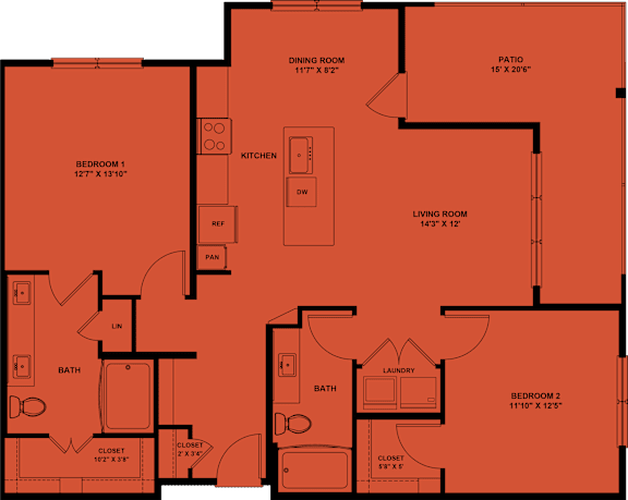 2 bed 2 bath E at Bridge at Saffron Apartments, Austin, 78717
