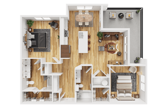 2 bed 2 bath H at Bridge at Saffron Apartments, Texas