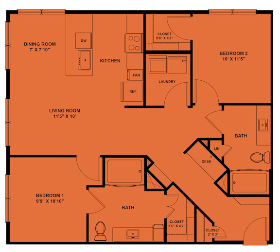 2 bed 2 bath E at ThreeTwenty at the Vybe Apartments, Kyle, TX