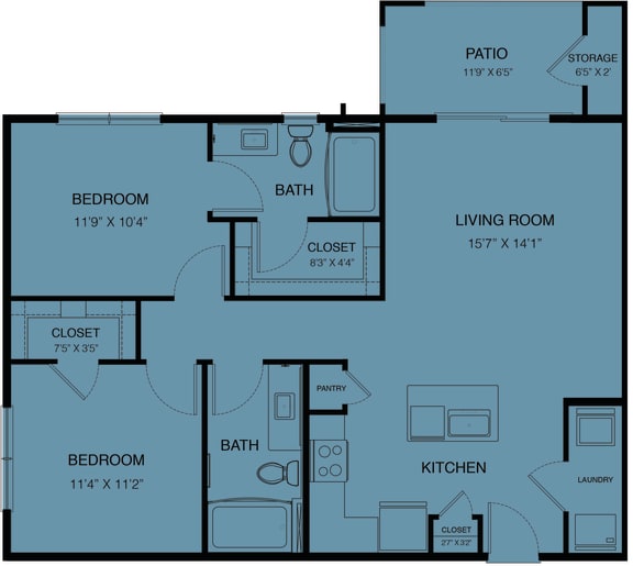 a floor plan of a bedroom apartment