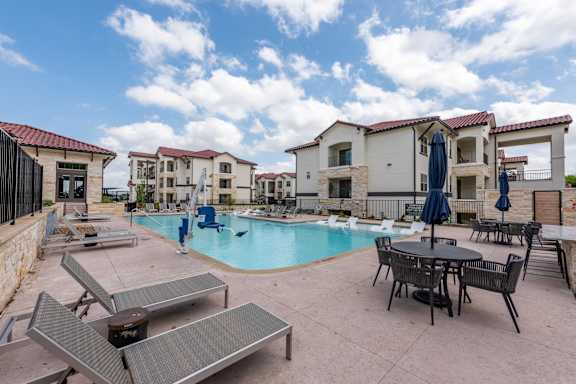 Outdoor Sundeck at Bridge at Paloma Apartments, Texas