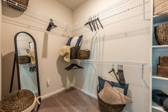 Closet at Bridge at Paloma Apartments, Austin, TX