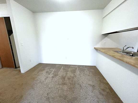 Laundry room with sink and upper cabinets at Charter Oaks Apartments, Davison, MI, 48423