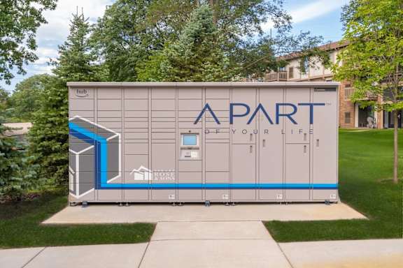 A large trailer with the word A PART on it.