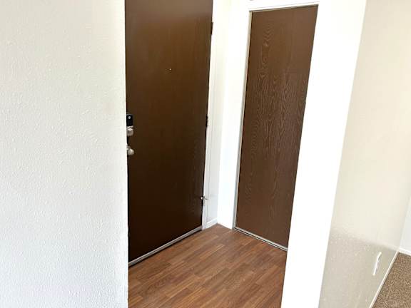 Entrance and front closet door.