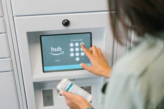 Amazon Hub Package Lockers at Hurwich Farms Apartments, Indiana