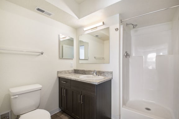 a second bathroom with a walk in showerat Andover Pointe Apartment Homes, La Vista, 68138