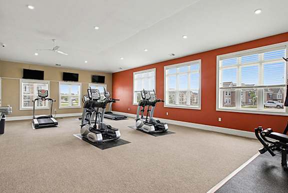 Gym with Cardio Equipment at Andover Pointe Apartment Homes in La Vista