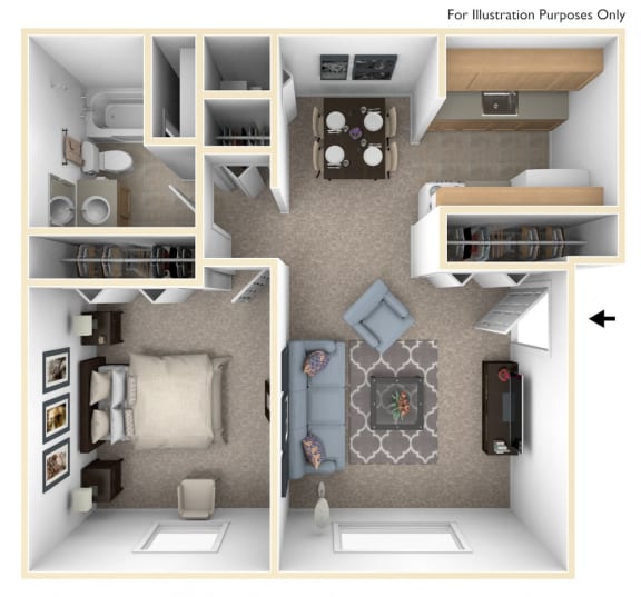 1 & 2-Bedroom Apartments for Rent in Walker, MI | Apple Ridge Apartments