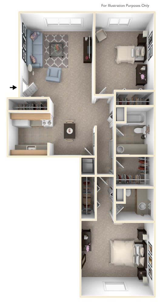 Two Bedroom, One & One-Half Bathroom Walk-Thru at Apple Ridge Apartments in Walker, MI