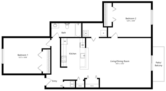 a floor plan of a houseat The Harbours Apartments, Michigan, 48038