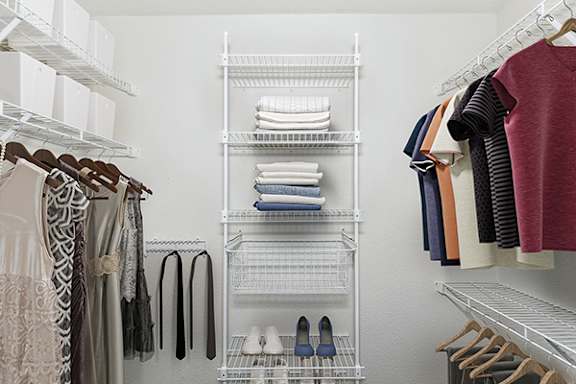 Walk-In Closet with Organizers at Black Sand Apartment Homes in Lincoln, NE