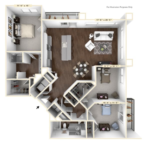 a floor plan image of the residences at hamilton lakes in itasca, il