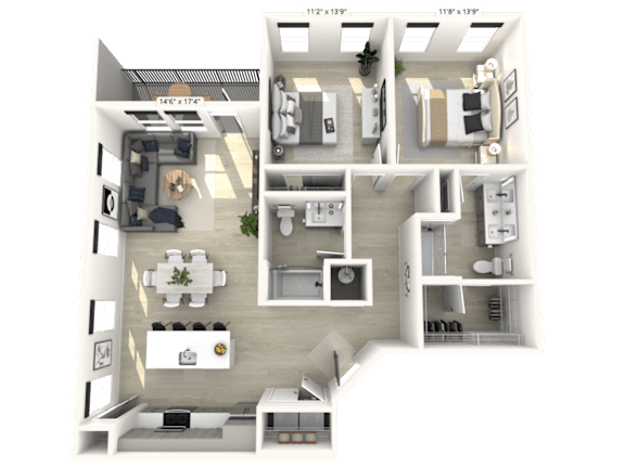 2 bed 2 bath G at Luxe 360 on Centerpointe Apartments, Midlothian
