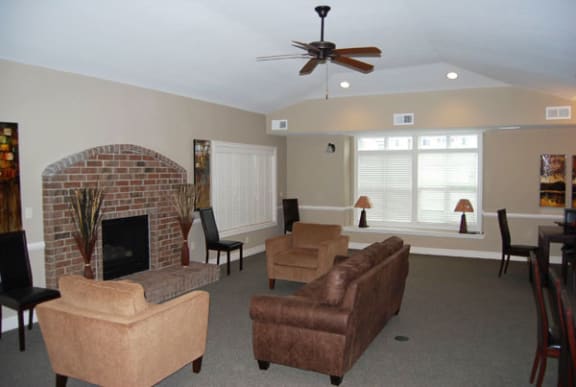 Clubhouse with Fireplace at Fieldstream Apartment Homes in Ankeny, IA