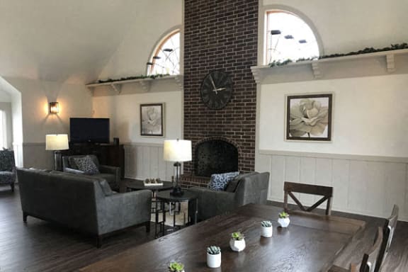 Clubhouse Fireplace at Hurwich Farms Apartments in South Bend, IN