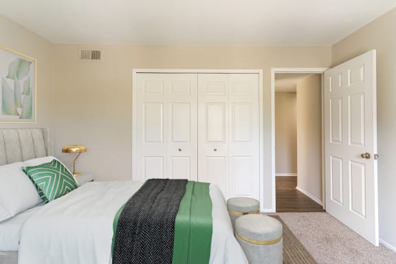 Dahlia Renovated Bedroom at Bristol Square & Golden Gate Apartments in Wixom, MI