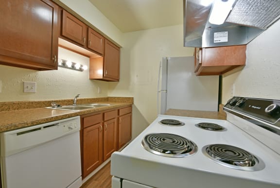 a kitchenat Woodland Place Apartments, Midland, MI