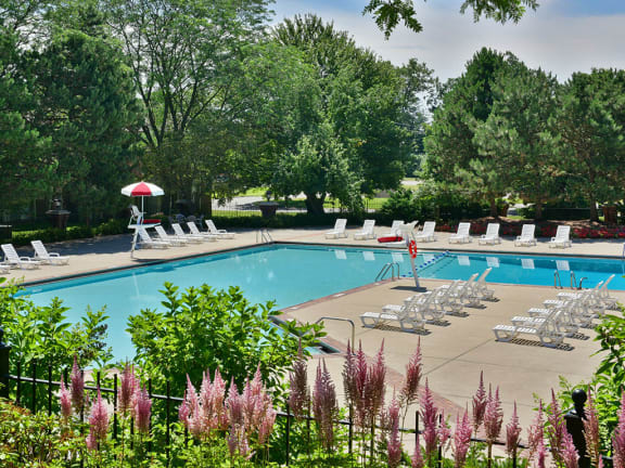 Pool And Sundecks at The Village Apartments, Wixom
