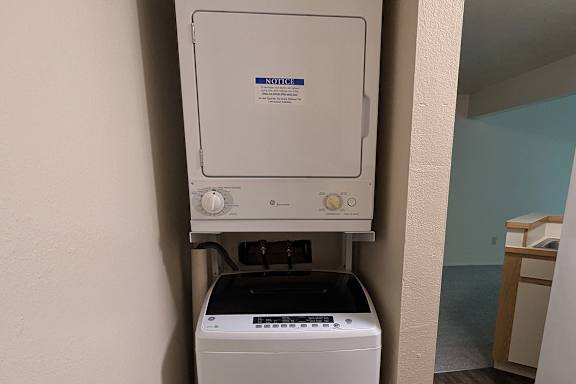 A washer and dryer at Emerald Park Apartments in Kalamazoo, MI 49001