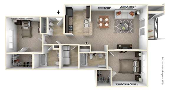 2 Bed / 2 Bath