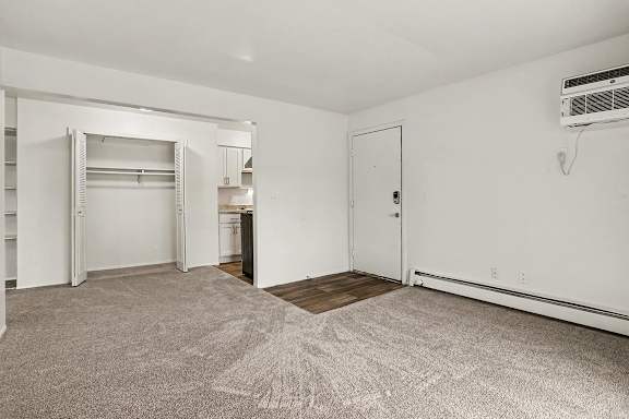 Studio apartment with built in closet and open layout at Fairlane Apartments, Springfield