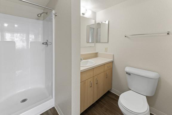 A second bathroom with a shower at Fieldstream Apartment Homes, Iowa