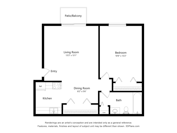 Primrose Floor Plan at Fox Pointe Apartments, East Moline, 61244