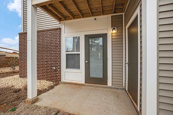 A private patio at The Grove Apartment Homes, Nebraska