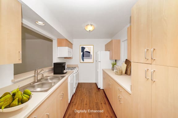 kitchen with hard surface floors kitchen with hard surface floors at Foxwood and The Hermitage, Portage, MI, 49024