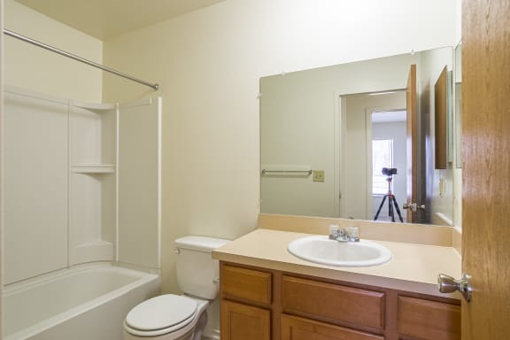 Bathroom With Bathtub at Rivers Edge Apartments, Michigan, 48327