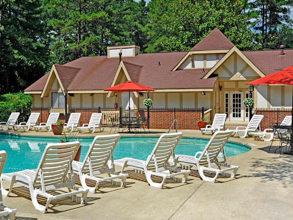 Poolside Sundeck at Laurel Woods Apartments, Greenville, 29607