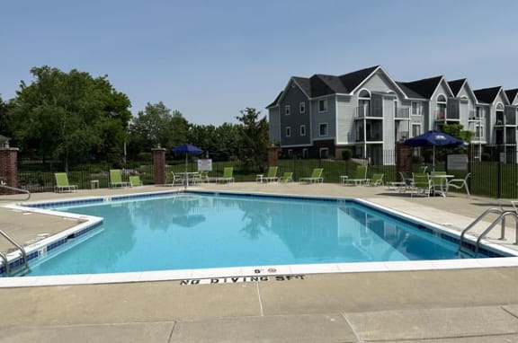 Large Outdoor Swimming Pool with Sundeck at Liberty Mills Apartments, Fort Wayne, IN 46804