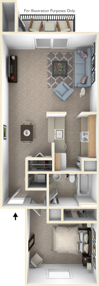 1 Bed 1 Bath One Bedroom Luxury Floor Plan at Swiss Valley Apartments, Michigan, 49509