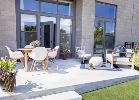 Expansive private gated patio  at Avant & Avant II, Carmel, IN, 46032