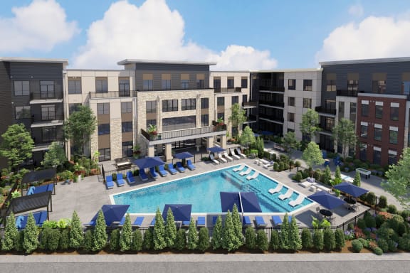 Resort-style Swimming Pool at Luxe 360 on Centerpointe Luxury Apartmernts in Midlothian, Virgina