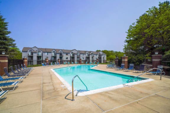 Pool With Large Sundeck and Wi-Fi at Green Ridge Apartments in Grand Rapids, MI