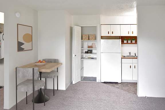 kitchen with a closet at Seville Apartments, Kalamazoo, 49009