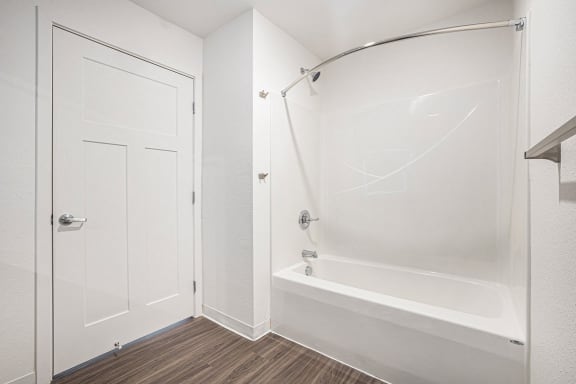 master bathroom with a shower and a tub  at Signature Pointe Apartment Homes, Athens, AL