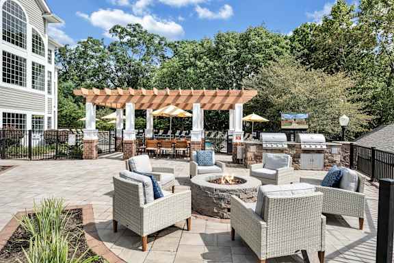 A patio with a  at Sunscape Apartments, Virginia, 24018