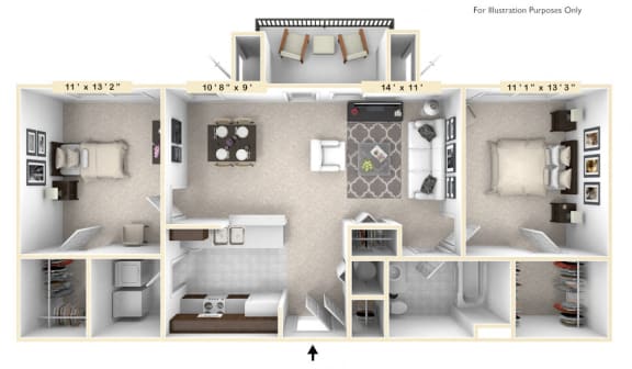 Floor Plan at The Enclave Apartments in Midlothian, VA