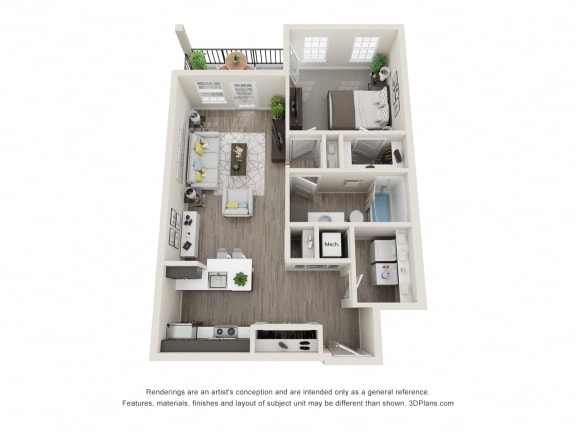 Juniper Floor Plan at Montgomery Place Apartments, Montgomery, 60538