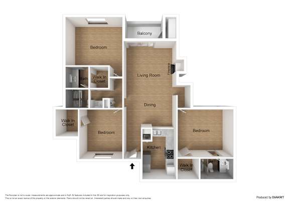 A diagram of a house layout with labeled rooms.