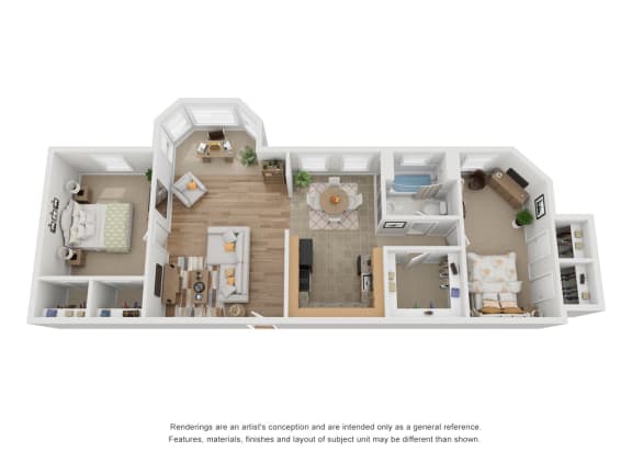 Floor Plan  3D 2 x 1 floor plan